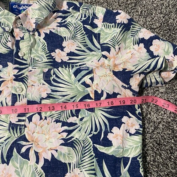 Chubbies Floral Hawaiian Shirt Tropical Palm Tree Print Button Up Small - Picture 2 of 3